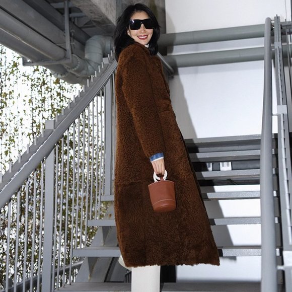 AmandaX 100% Turkish Imported 'Icelandic Wrap' Sheepskin Fur Outerwear S - Picture 11 of 16